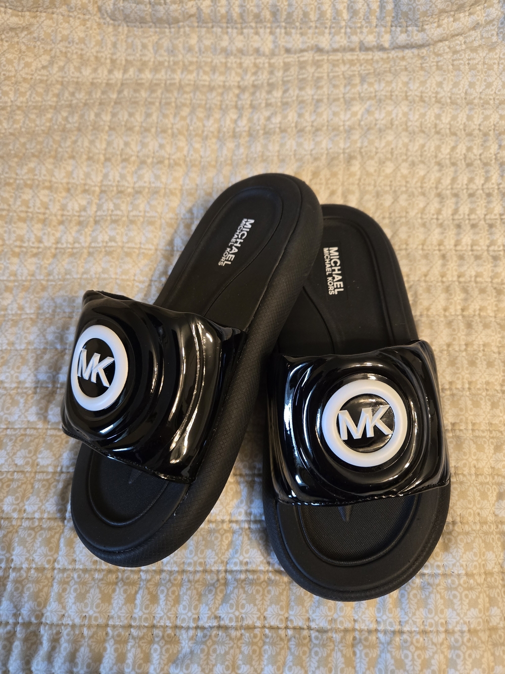 Kids Michael Kors Black Slide Sandals